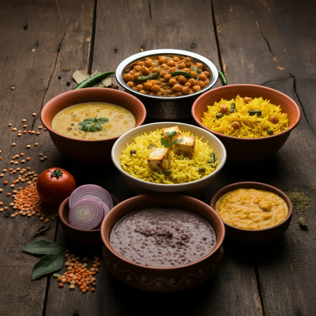 different Indian breakfast bowls